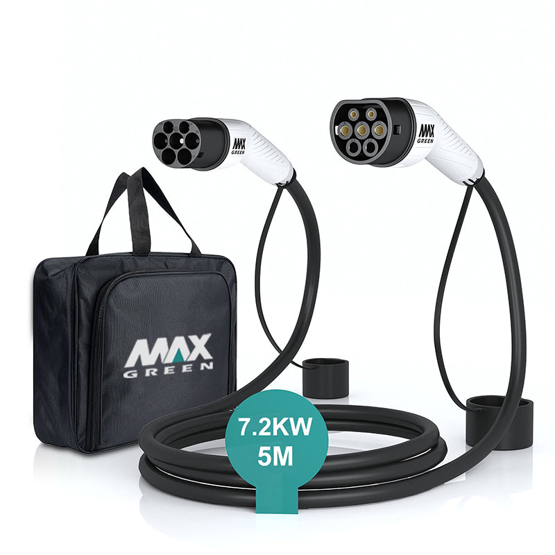MAXGREEN Type 2 to Type 2 EV Charging Cable 32A / 7.2kw with 5m cable