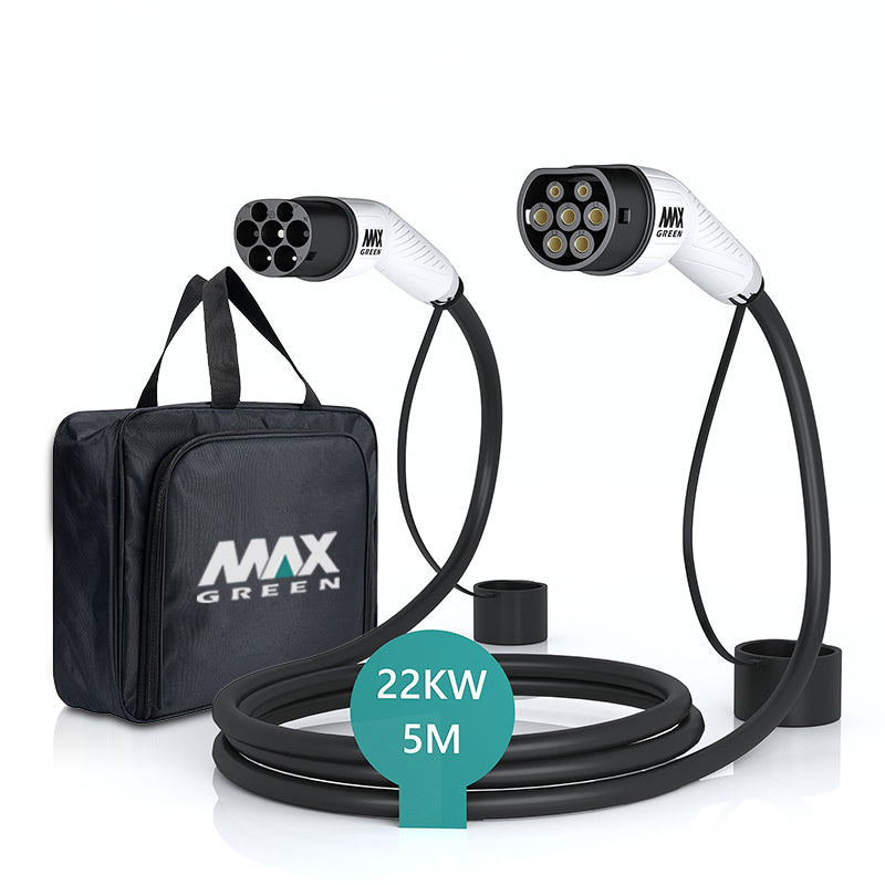 MAXGREEN Type 2 to Type 2 EV Charging Cable 32A / 22kw with 5m cable