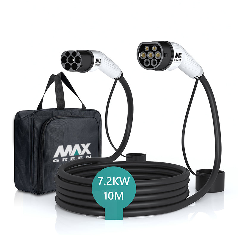 MAXGREEN Type 2 to Type 2 EV Charging Cable 32A / 7.2kw with 10m cable