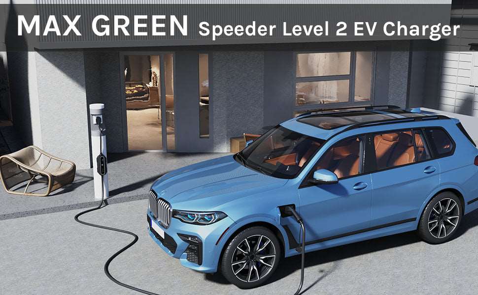 MAX GREEN Speeder Level 2 EV Charger, Adjustable Current (10A/16A/20A/24A/32A) Portable EVSE