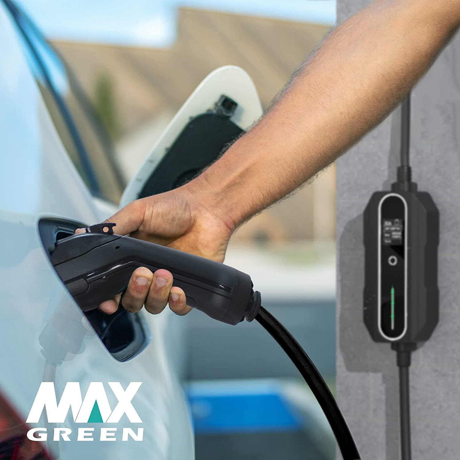 MAX GREEN Speeder Level 2 EV Charger, Adjustable Current (10A/16A/20A/24A/32A) Portable EVSE, 240V 25ft NEMA 14-50 Electric Vehicle Charging Station