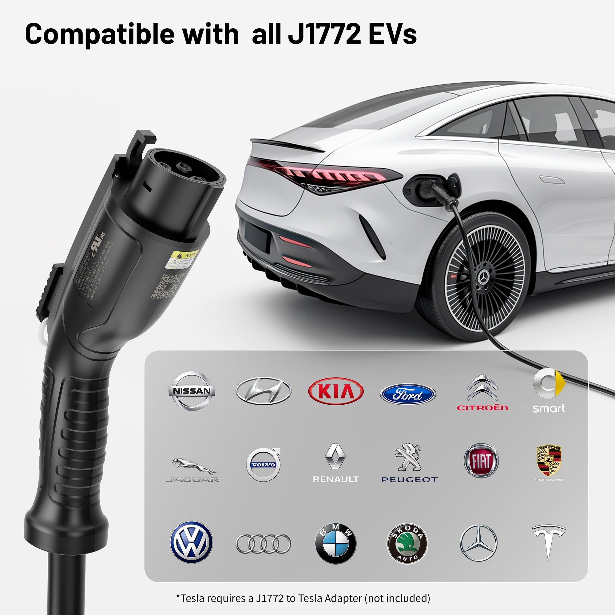 MAX GREEN Level 2 Electric Vehicle Charger, Home EV Charging Station, 23ft Cable, FCC/ETL/Energy Star Certified, Indoor/Outdoor EV J1772 Fast Charging Station