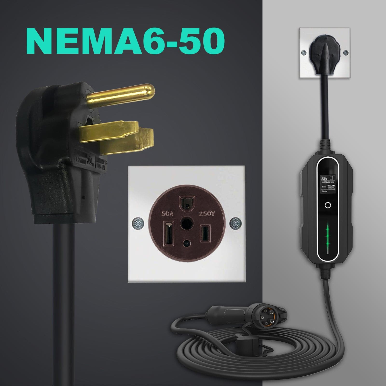NEMA6-50 Electric Vehicle Charging Station