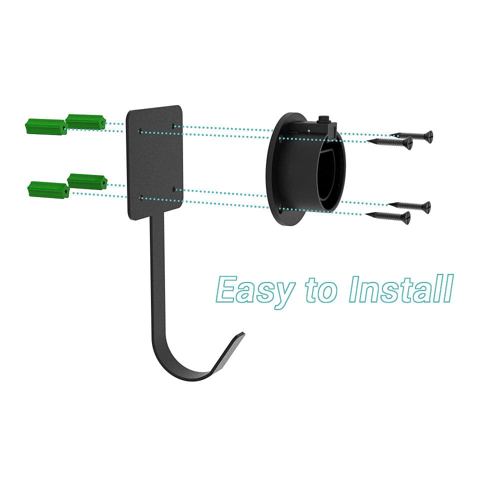 MAX GREEN Type 2 EV Charger Nozzle-Holster Dock i J-Hook Combination